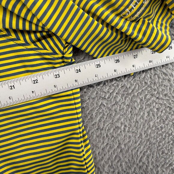 Footjoy Polo Shirt men's Large Yellow Gray Striped Performance Golf Glenview - Picture 5 of 9
